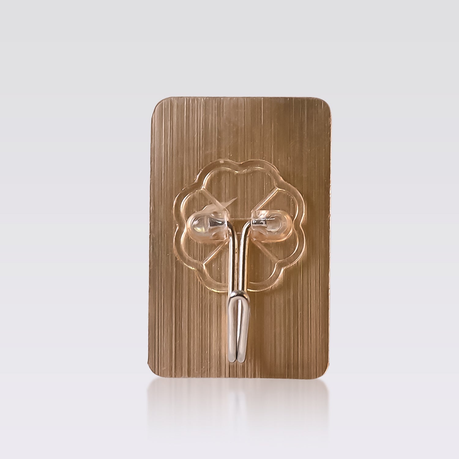 Transparent adhesive wall hook with waterproof and oil-proof feature on kitchen wall