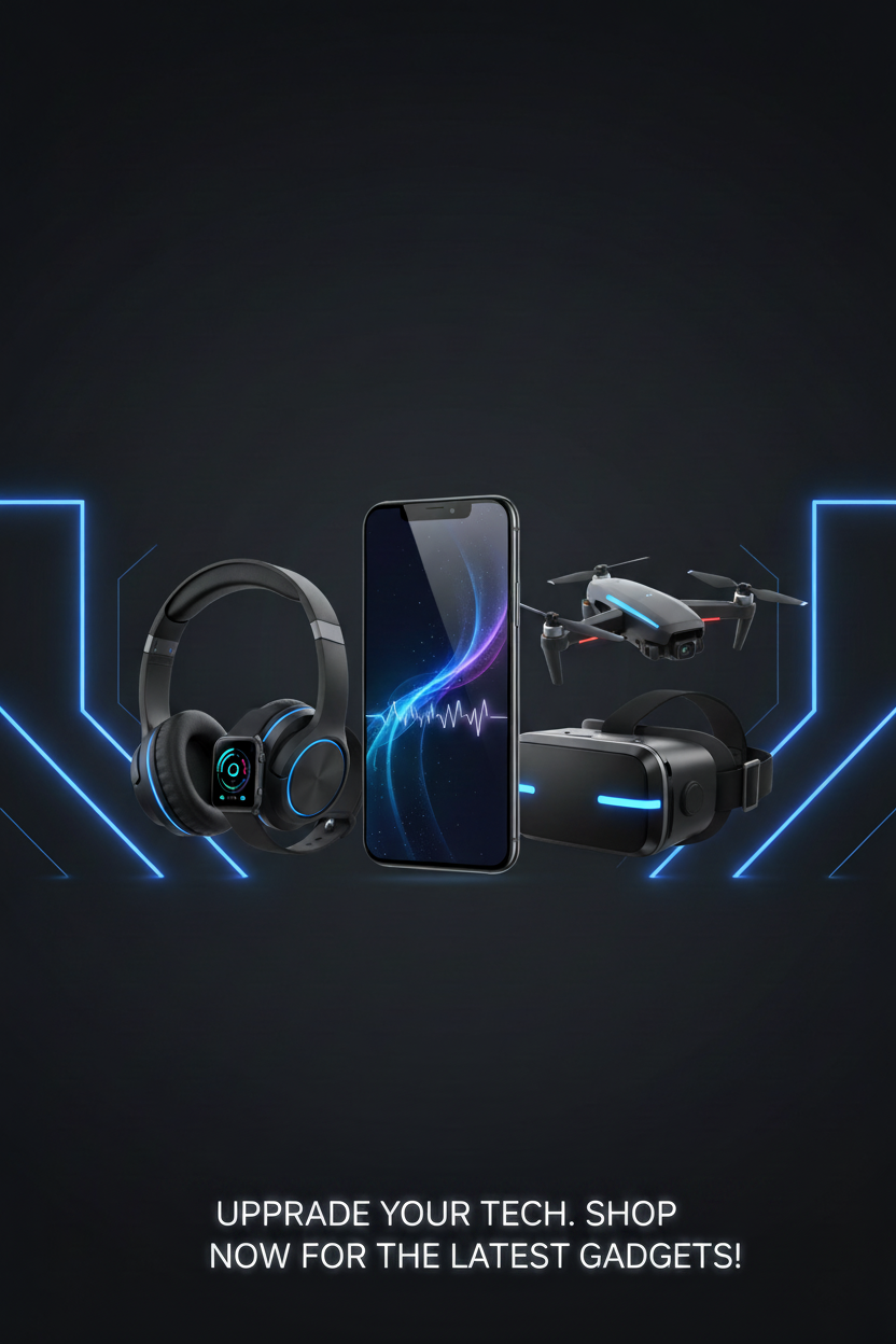 Electronics Mobile Banner with Bottom Text